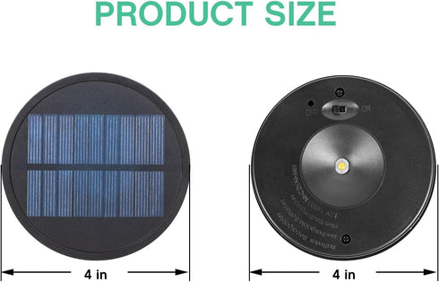 2 Pack 4'' Solar Lights,Top Panel Lights W for Solar Floor Lamps Replacement