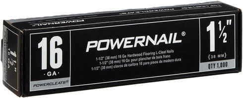 Powernail L15016 16 Gauge 1-1/2 Inch Length Hardwood Flooring L-Cleat Nails (1000ct Box)