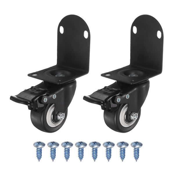 PATIKIL 2" Side Mount Casters with Brake 2 Pcs L-Shaped Plate Swivel