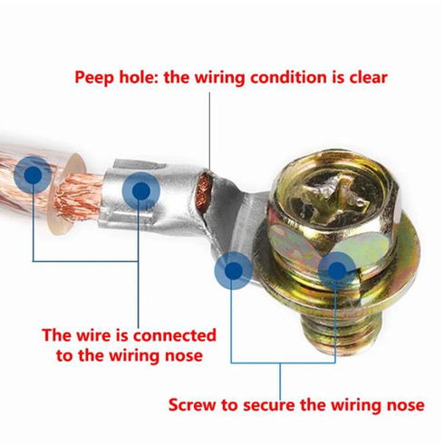 100Pcs Non-Insulated Ring Terminal, AWG16-14 Electrical Wire Crimp Connectors, 1/4" Stud O-Type