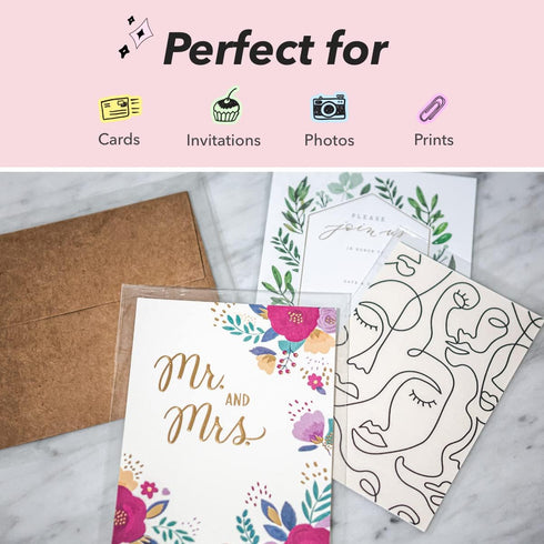 Pack It Chic - 5” X 7” (200 Pack) Clear Resealable Cello Poly Bags for 5X7 Prints, Photos, A2 A4 A6 Cards & Envelopes