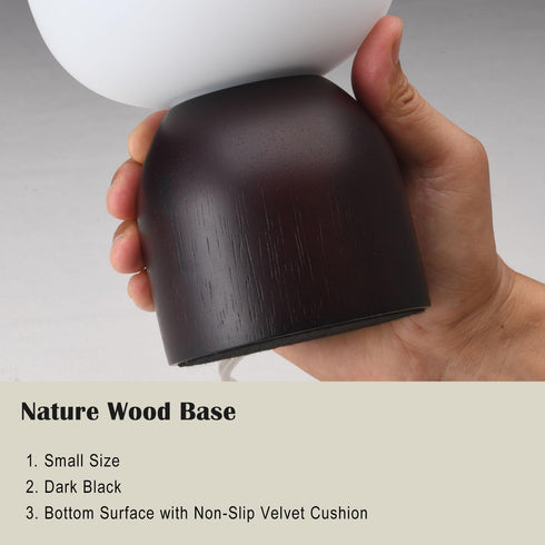RGB Color Changing LED Table Lamp - Modern Black Wood Design