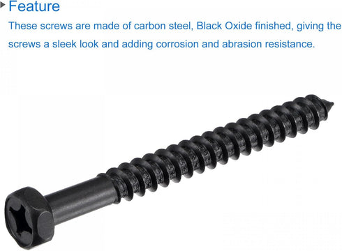 uxcell 25pcs Hex Lag Screws 1/4" x 2-1/2" Carbon Steel Phillips Head Half Thread Self-Tapping Bolts for Deck Building