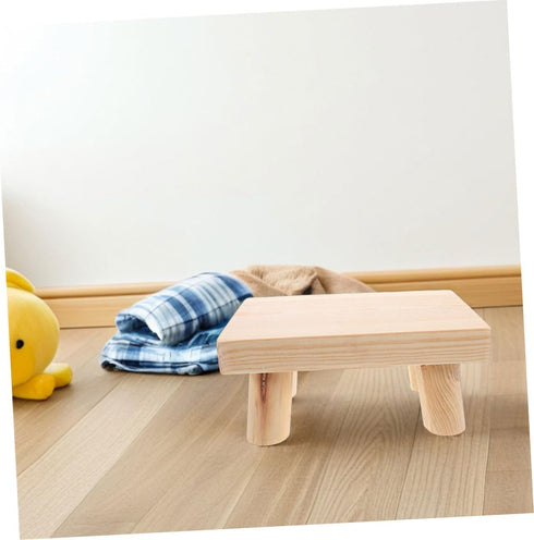 Generic 2pcs Wooden Step Stool Foot Stool for Portable Design for Dining Table Study Desk and Shoe Changing Sturdy