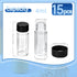 15 PCS Clear Glass Vial 4ml, 1 Dram Leak-Proof Vial with Black Screw Cap, 15x45mm