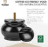 TCHOSUZ 2.4 inch 6cm Pack 4 M8 / Wooden Furniture Legs, of Classic Black Solid Wood Turned DIY Replacement Bun Feet