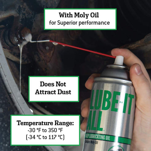 11 oz Lube-It All Deep Lubricating Oil Multi-Purpose Spray Lubricant for Industrial, Automotive, Marine, and Household