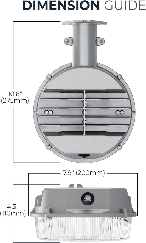 ALB 2000 HALO Outdoor Dusk-to-Dawn LED Security Area Light with Lumens, Wall or Pole Mount - Textured Gray