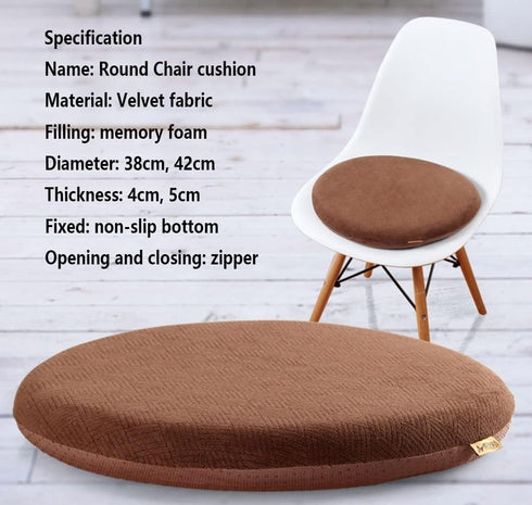 JIQHOHX 1/2/4 Packs 38 38cm(1 Pack)) Round Chair Cushion, Anti-Slip Soft Thicken Chair Pads Pillow, Memory Foam Round