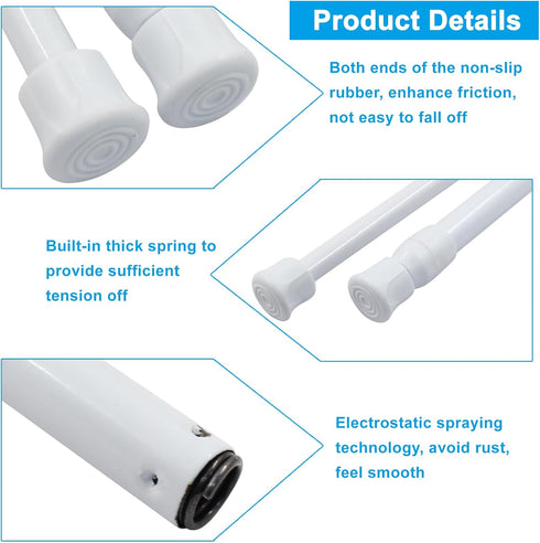 Waziaqoc 4 Pack 17-27.6 Inch Window Security Bar, Extendable Tension Rods for Bathroom Cupboards, Enhanced Safety