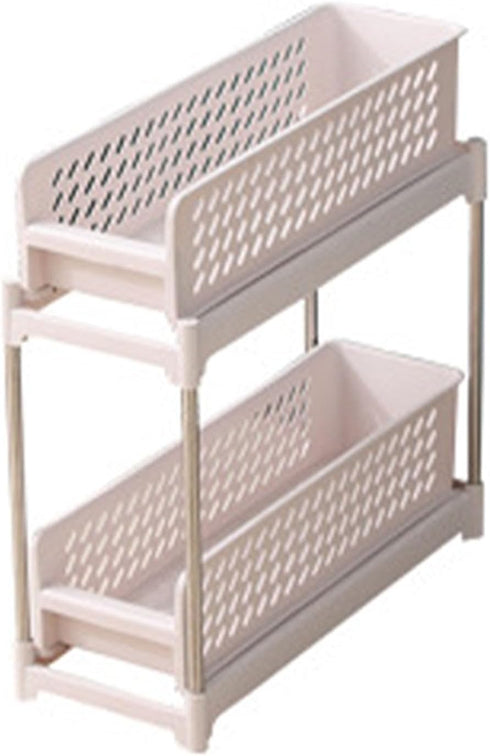 NOENNULL Rolling Cart Storage Trolley Cart Slide Out Rolling Utility Cart Shelf Rack on Wheels Multi-purpose Shelving