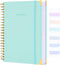 Spiral Notebook, College Ruled, 8.5” x 11”, 300 Pages, Teal Leather Journal for Men Women, A4 Hardcover, 24pcs Index