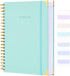 Spiral Notebook, College Ruled, 8.5” x 11”, 300 Pages, Teal Leather Journal for Men Women, A4 Hardcover, 24pcs Index