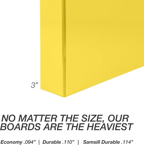 Samsill Durable 3 Inch D Ring Binder, Customizable Clear View Binder, Made in The USA, Yellow, Holds 625 Pages