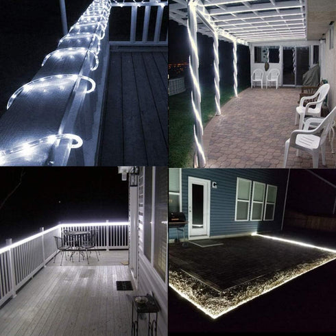 33FT 100LED IP65 Honche Solar Rope Light Waterproof Outdoor LED Copper Fairy String Tube Lights for Party Gazebo Garden