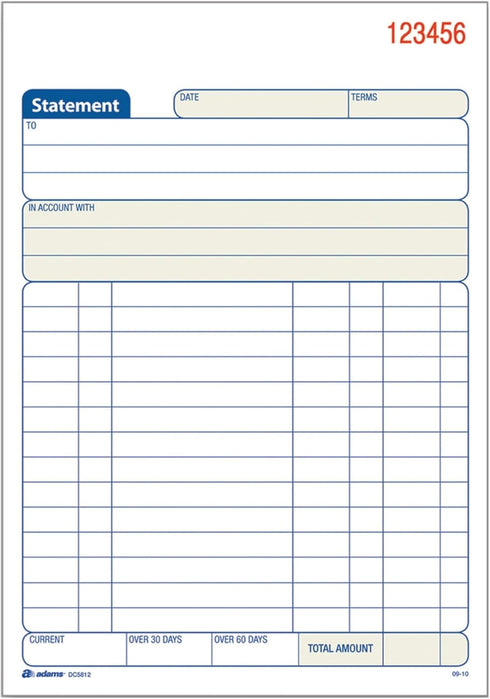 Tops Adams 2-Part Carbonless Statement Book, White/Canary, 5-9/16 x 8-7/16 Inches, 50 Sets (DC5812)