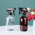 Plastic Spray Bottles, Clear and Brown Refillable Container, 10oz/300ml Adjustable Head Sprayer for Cleaning