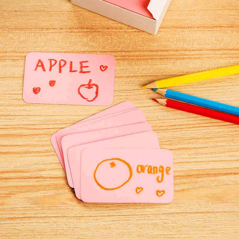 Blank Paper Message Card Business Cards, Vocabulary Word Card Index Cards - About 100 pcs (Pink)