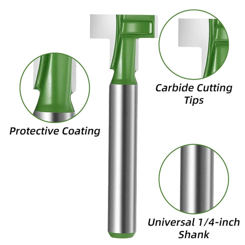 HaiFafafaing 6 1/4, 5/16, 3/8, 1/2, 9/16, 5/8 Inch Set PCS Keyhole Router Bit - Router Bits - Carbide Cutter Keyhole
