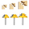 Ozmatip 45 Degree Lock Miter Router Bit 3-Piece Set, for 31/64", 37/64",3/4"Cutting Height,