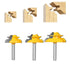 Ozmatip 45 Degree Lock Miter Router Bit 3-Piece Set, for 31/64", 37/64",3/4"Cutting Height,