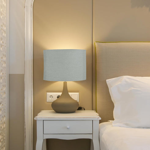 1Set 13"x13"x10" E26/E14/Spider YOKIVE Drum Lamp Shades for Table Lamps, Linen Lampshade Easy Assembly Lamp Shade
