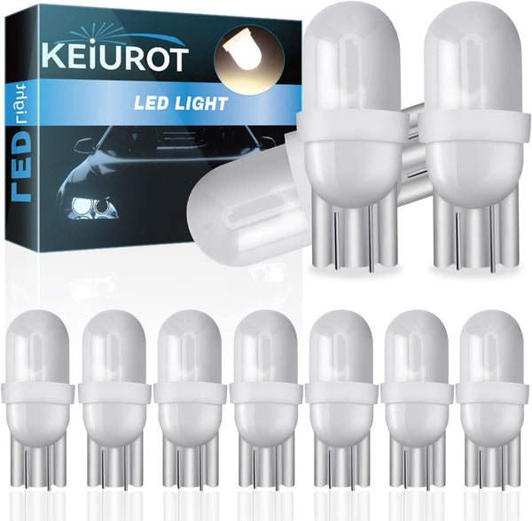 Keiurot T10 555 Bulb, 194 DC AC 6V 6.3V for Pinball, Warm White Nonpolarity, Pack of 10