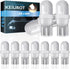 Keiurot T10 555 Bulb, 194 DC AC 6V 6.3V for Pinball, Warm White Nonpolarity, Pack of 10