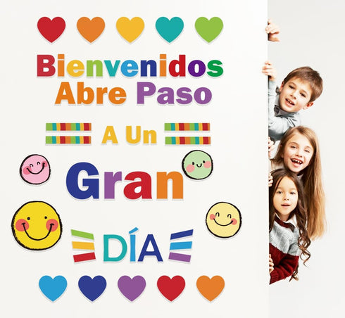 Spanish Bulletin Board Decoration Set for Classroom | Watercolor Welcome Banners | Inspirational Back to School Poster