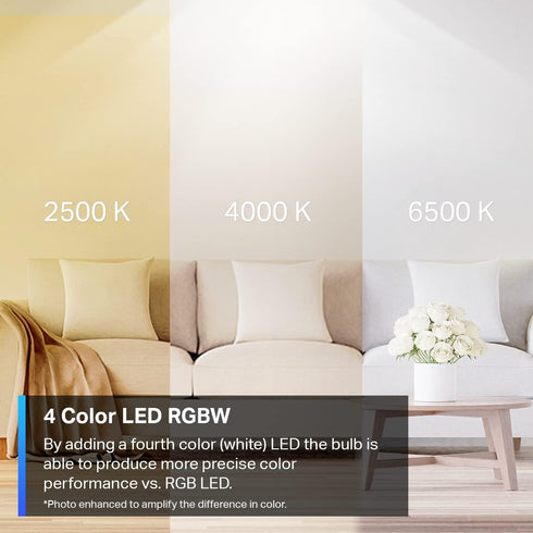 TP-Link Tapo Smart Light Bulbs, 16M Colors RGBW, Dimmable, Compatible with Alexa and Google Home, A19, 60W Equivalent, 800LM CRI>90, 2.4GHz WiFi only, No Hub Required, Tapo L530E(4-Pack) by Tapo