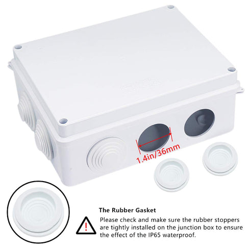Zulkit Junction Box, ABS Plastic Waterproof IP65, Universal Electrical Project Enclosure, White 7.9 x 6.1 x 3.1 inch