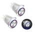 Latching Push Button Switch, 36V Waterproof Stainless Steel Metal, 3/4" Mounting Hole, Blue LED SPST, 2 Pcs
