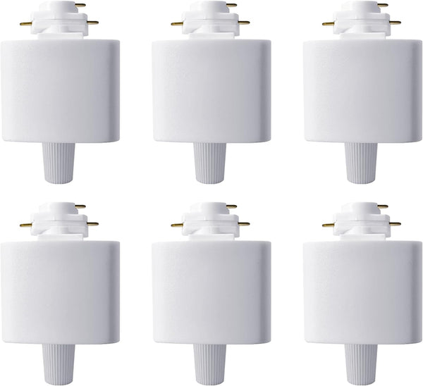 H Type 3-Wire Track Lighting Adapter for Track Lights, Pendants, 120V 6PCS