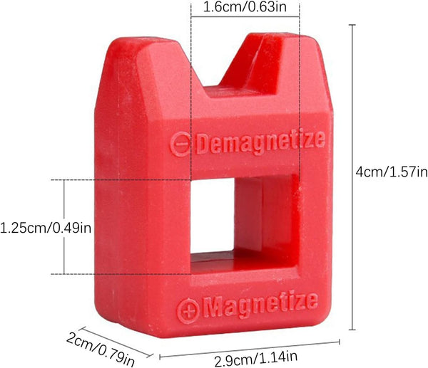 Red Bit Magnetizer & Demagnetiser, Universal Tool for Screwdrivers Bits & Tool Tips, ABS Material