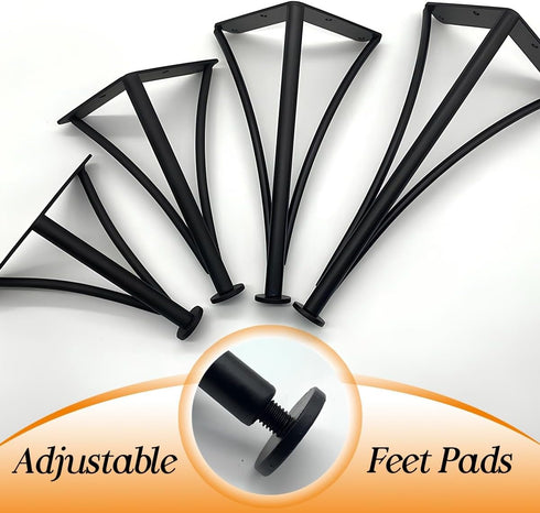 Generic 1 Pack 6/8/10/12inch Adjustable(15cm/5.9in) Metal Hairpin Table Leg - Triangle Furniture Foot - Bathroom