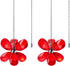 2 Pack Silver Ceiling Fan Pull Chains Extension, Red Crystal Prisms Flower