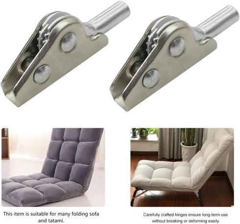 2pcs 5-Position Toddmomy Black Steel Self-Locking Furniture Folding Hinges with Adjustable Ratchet for Sofa and Tatami