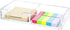 Sticky Notes Holder, 2in1 Memo Pad Dispenser, Clear Desk Supplies Organizer for Office, Home, School (DP013)