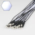 50pcs 12 Volt 3mm White LED Lights - Emitting Diodes Pre Wired 7.9 Inch DC 12v LED Light Diffused Colored Lens