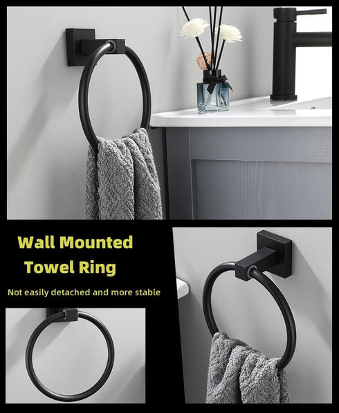 Towel Ring, Stainless Steel Hand Towel Holder,Modern Round Wall Hand Bathroom Washcloth Holder for Bathroom