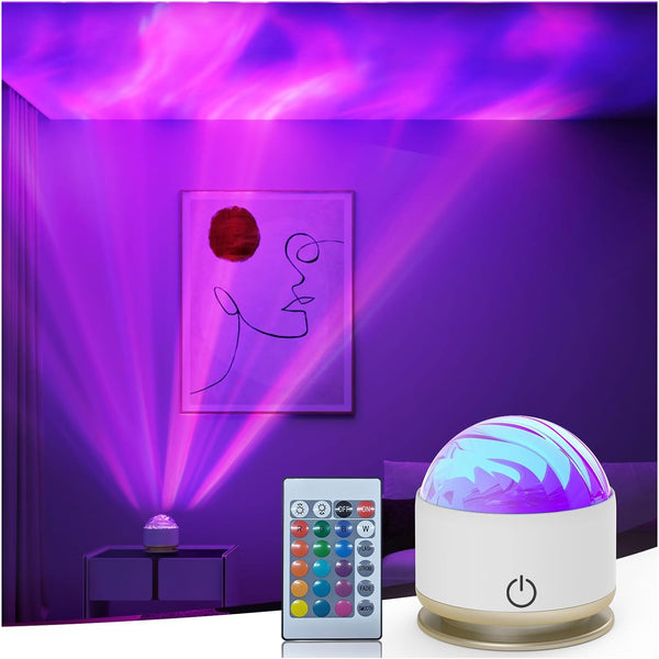HUMIIEYE Northern Light Projector, Battery Operated Aurora Night Light, 16 Colors Galaxy