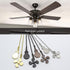 Ceiling Fan Pull Chain Set, 4 Pieces Bulb and Fan Pattern, 12 Inch Ceiling Fan Chain Extender with Ball Connector