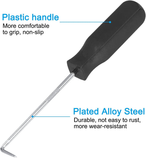 PATIKIL O-Ring 90 Degree Pick 142mm, Oil Seal Gasket Precision Screwdriver Puller Removal Tool, Black
