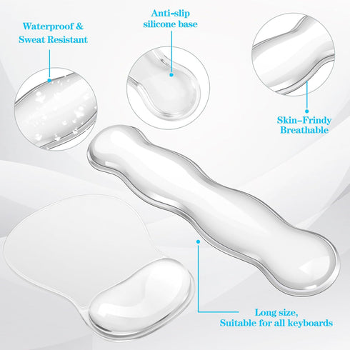 Set, Set Gel Keyboard & Mouse Wrist Rest Ergonomic Keyboard and Mouse Pad with Wrist Support Typing Pain ReliefSuitable