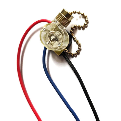 BEIDUOYANG 3-Wire 3 Wall Lights Switch On-Off Ceiling Fans Beaded Ball Pull Chain Switch Replacement Easy To Install