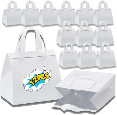 12 Pcs Insulated Take Away Bags, Disposable Lunch Bags For Food Takeaways,