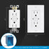 GFC2301 Duplex Self-Test Tamper and Weather Resistant GFCI Outlets with Wall Plate, TR/WR GFCI Outlets, 15 Amp 120V AC, White, UL Listed, 1 Pack