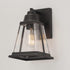 44697 1-Light Bulb Globe Electric Merle Outdoor Wall Sconce, Bronze, Clear Glass Shade, Brown, Not Included