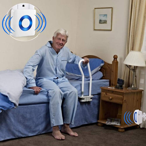 Caregiver Pager Indoor Motion Sensor Alarm for Fall Prevention - 2 Pager + 1 Sensor for Elderly Dementia Patients