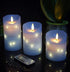danip 3 11 24 Sky Blue LED Flameless Candle with Embedded Starlight String, LED Candles, Key Remote Control, Hour Timer
